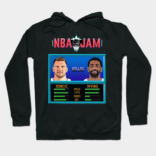 NBA JAM - Dallas Basketball Hoodie by Buff Geeks Art